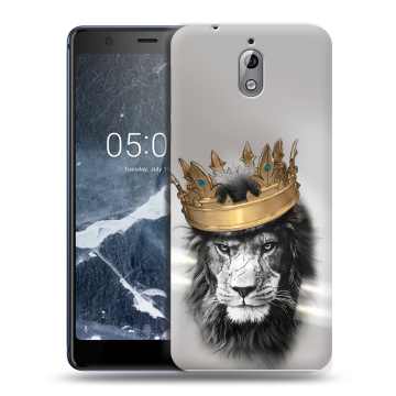 Силиконовый чехол на Nokia 3.1 с принтом Лев с короной Силиконовый чехол на Nokia 3.1 с принтом Лев с короной