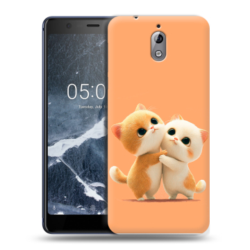 Силиконовый чехол на Nokia 3.1 с принтом Милые котики Силиконовый чехол на Nokia 3.1 с принтом Милые котики