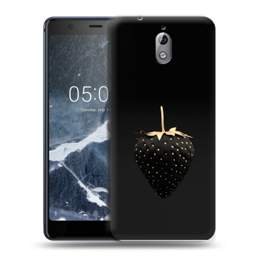 Силиконовый чехол на Nokia 3.1 с принтом Черная клубника Силиконовый чехол на Nokia 3.1 с принтом Черная клубника
