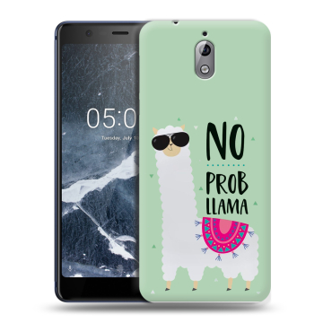 Силиконовый чехол на Nokia 3.1 с принтом Лама Силиконовый чехол на Nokia 3.1 с принтом Лама