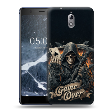 Силиконовый чехол на Nokia 3.1 с принтом Скелет карты Силиконовый чехол на Nokia 3.1 с принтом Скелет карты
