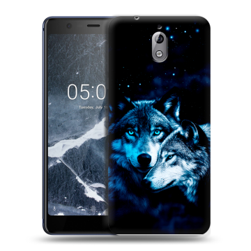 Силиконовый чехол на Nokia 3.1 с принтом Волки Силиконовый чехол на Nokia 3.1 с принтом Волки