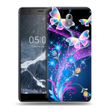 Силиконовый чехол на Nokia 3.1 с принтом Бабочки