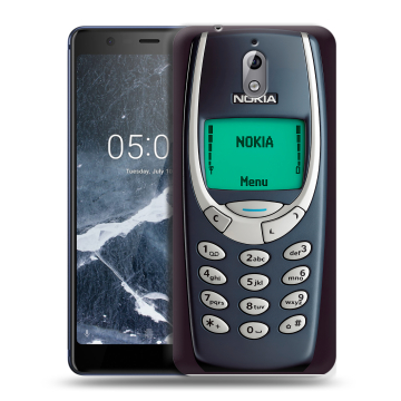 Силиконовый чехол на Nokia 3.1 с принтом Старый телефон Силиконовый чехол на Nokia 3.1 с принтом Старый телефон