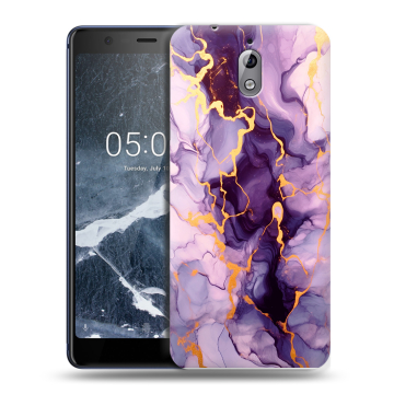 Силиконовый чехол на Nokia 3.1 с принтом Мрамор