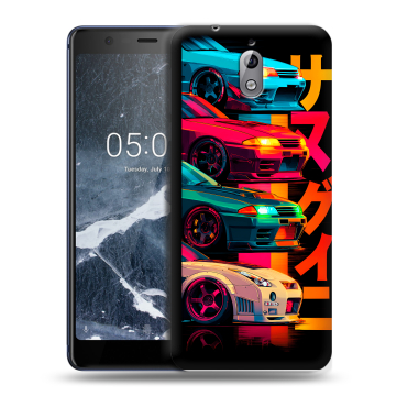 Силиконовый чехол на Nokia 3.1 с принтом Гоночные машины