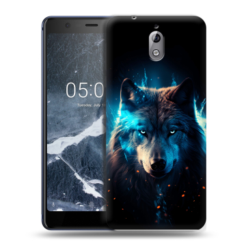 Силиконовый чехол на Nokia 3.1 с принтом Волк ночной