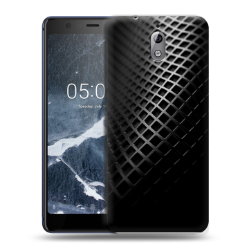 Силиконовый чехол на Nokia 3.1 с принтом Текстура металла