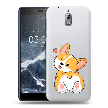 Силиконовый чехол на Nokia 3.1 с принтом Корги