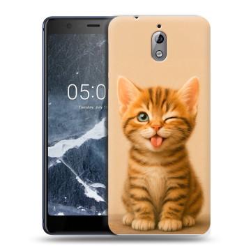Силиконовый чехол на Nokia 3.1 с принтом котенок