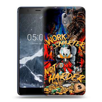 Силиконовый чехол на Nokia 3.1 с принтом Дональд Дак Деньги