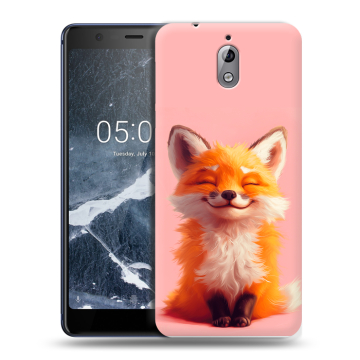 Силиконовый чехол на Nokia 3.1 с принтом милая лиса