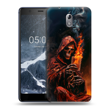 Силиконовый чехол на Nokia 3.1 с принтом Скелет и карты