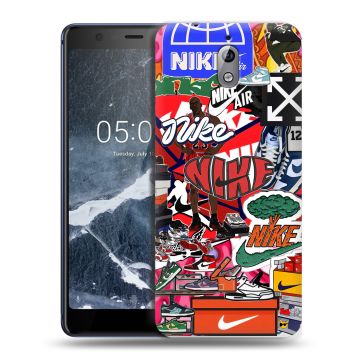Силиконовый чехол на Nokia 3.1 с принтом Найк Nike яркий