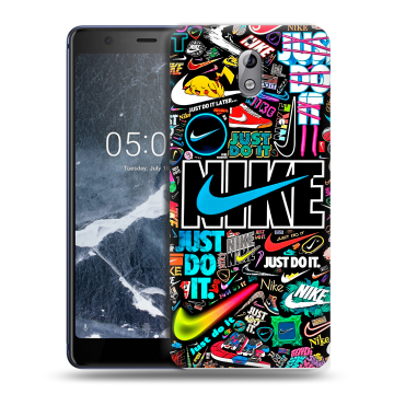Силиконовый чехол на Nokia 3.1 с принтом найк nike черный Силиконовый чехол на Nokia 3.1 с принтом найк nike черный