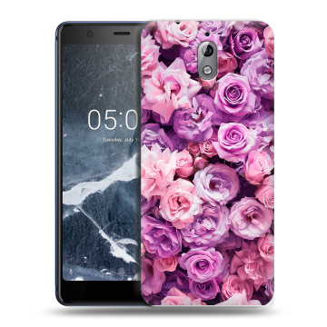 Силиконовый чехол на Nokia 3.1 с принтом лавандовые розы