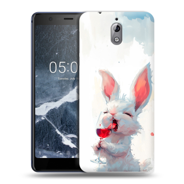Силиконовый чехол на Nokia 3.1 с принтом кролик зайчик