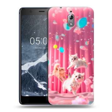Силиконовый чехол на Nokia 3.1 с принтом милые котики