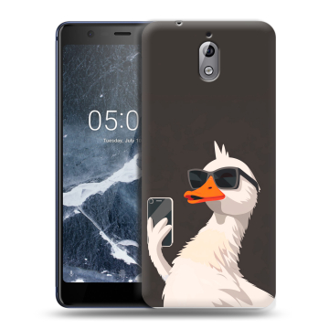 Силиконовый чехол на Nokia 3.1 с принтом утка в очках