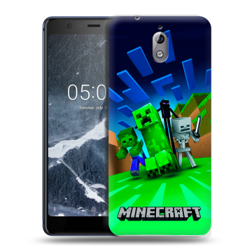 Силиконовый чехол на Nokia 3.1 с принтом Майнкрафт Силиконовый чехол на Nokia 3.1 с принтом Майнкрафт