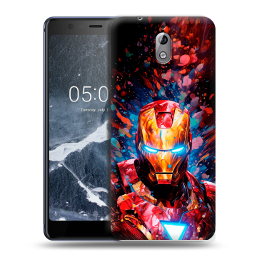 Силиконовый чехол на Nokia 3.1 с принтом Железный человек Ironman