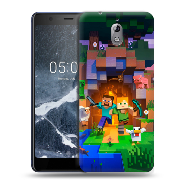 Силиконовый чехол на Nokia 3.1 с принтом Майнкрафт Minecraft Силиконовый чехол на Nokia 3.1 с принтом Майнкрафт Minecraft