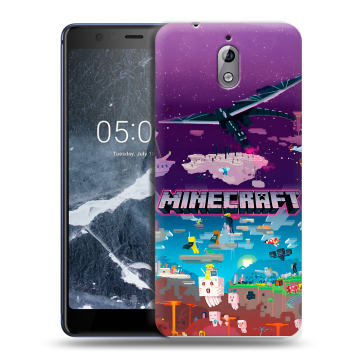 Силиконовый чехол на Nokia 3.1 с принтом Майнкрафт Minecraft