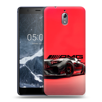 Силиконовый чехол на Nokia 3.1 с принтом Мерседес Mercedes AMG