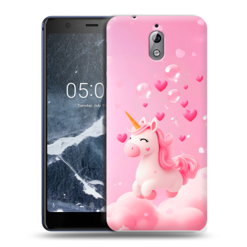 Силиконовый чехол на Nokia 3.1 с принтом Единорог