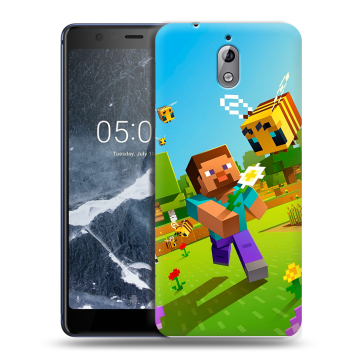 Силиконовый чехол на Nokia 3.1 с принтом Майнкрафт Minecraft