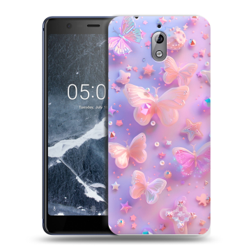 Силиконовый чехол на Nokia 3.1 с принтом Бабочки