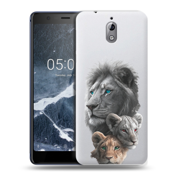 Силиконовый чехол на Nokia 3.1 с принтом Львы