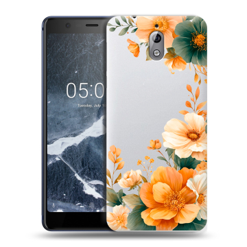 Силиконовый чехол на Nokia 3.1 с принтом Цветы принт