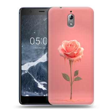 Силиконовый чехол на Nokia 3.1 с принтом Розовая роза