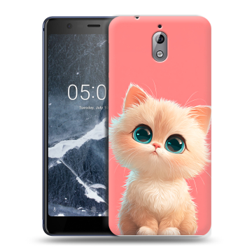 Силиконовый чехол на Nokia 3.1 с принтом Розовый котенок