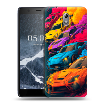 Силиконовый чехол на Nokia 3.1 с принтом Тачки