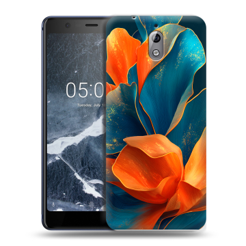 Силиконовый чехол на Nokia 3.1 с принтом Цветы