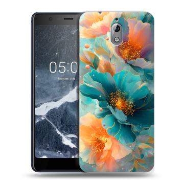 Силиконовый чехол на Nokia 3.1 с принтом Цветы