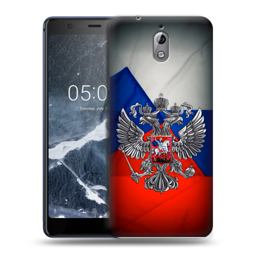 Силиконовый чехол на Nokia 3.1 с принтом Флаг России