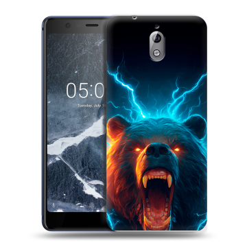 Силиконовый чехол на Nokia 3.1 с принтом Медведь