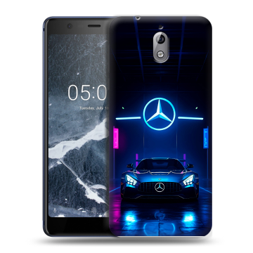 Силиконовый чехол на Nokia 3.1 с принтом Mercedes Мерседес