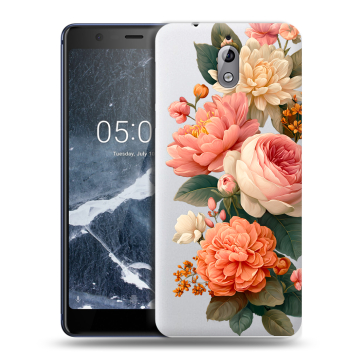 Силиконовый чехол на Nokia 3.1 с принтом цветы