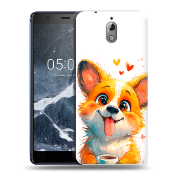 Силиконовый чехол на Nokia 3.1 с принтом корги