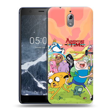 Силиконовый чехол на Nokia 3.1 с принтом Adventure time Время приключений