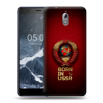 Силиконовый чехол на Nokia 3.1 с принтом Флаг Герб СССР