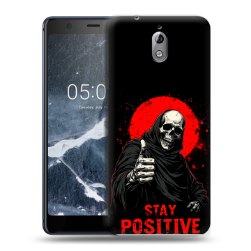 Силиконовый чехол на Nokia 3.1 с принтом смешной скелет