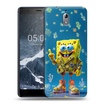 Силиконовый чехол на Nokia 3.1 с принтом Спанч боб Спанчбоб