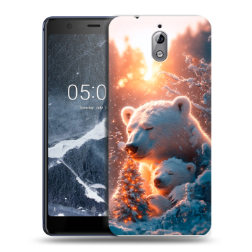 Силиконовый чехол на Nokia 3.1 с принтом Новый год Силиконовый чехол на Nokia 3.1 с принтом Новый год