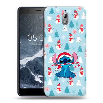 Силиконовый чехол на Nokia 3.1 с принтом Стич Новый год Силиконовый чехол на Nokia 3.1 с принтом Стич Новый год