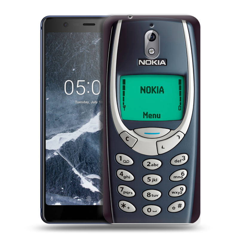 Силиконовый чехол на Nokia 3.1 с принтом Старый телефон Силиконовый чехол на Nokia 3.1 с принтом Старый телефон